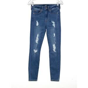 Aeropostale High Rise Jegging Jeans Women 2 Distressed Ripped Grunge Capsule Y2K